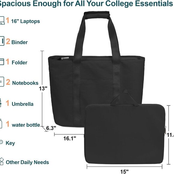 Large Nurse Tote Bag for Women Students - Water-Resistant & Organized Design - Picture 3 of 7